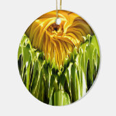 Abstraktes funky Retro Sonnenblume, ängstliche Geo Keramik Ornament (Links)