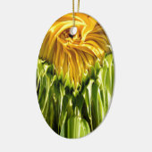 Abstraktes funky Retro Sonnenblume, ängstliche Geo Keramik Ornament (Links)