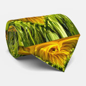 Abstraktes funky Retro Sonnenblume, ängstliche Geo Krawatte (Gerollt)