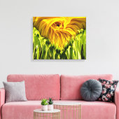 Abstraktes funky Retro Sonnenblume, ängstliche Geo Leinwanddruck (Insitu (Wohnzimmer))