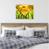 Abstraktes funky Retro Sonnenblume, ängstliche Geo Leinwanddruck (Insitu (Schlafzimmer))