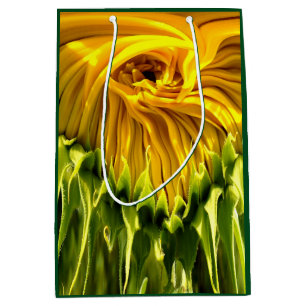Abstraktes funky Retro Sonnenblume, ängstliche Geo Mittlere Geschenktüte