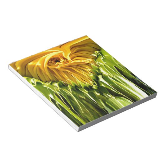Abstraktes funky Retro Sonnenblume, ängstliche Geo Notizblock (angewinkelt)