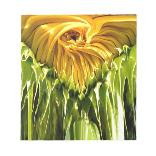 Abstraktes funky Retro Sonnenblume, ängstliche Geo Notizblock (Vorderseite)
