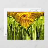 Abstraktes funky Retro Sonnenblume, ängstliche Geo Postkarte (Vorne/Hinten)