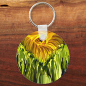 Abstraktes funky Retro Sonnenblume, ängstliche Geo Schlüsselanhänger (Vorderseite)