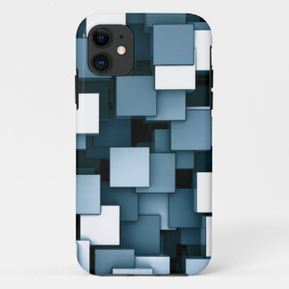 Abstraktes futuristisches blaues Würfel Voxel Case-Mate iPhone Hülle
