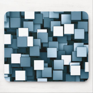 Abstraktes futuristisches blaues Würfel Voxel Mousepad
