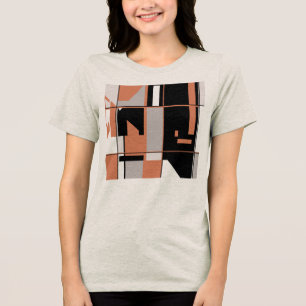 Abstraktes Gameboard-Design für Light Orange Black Tri-Blend Shirt