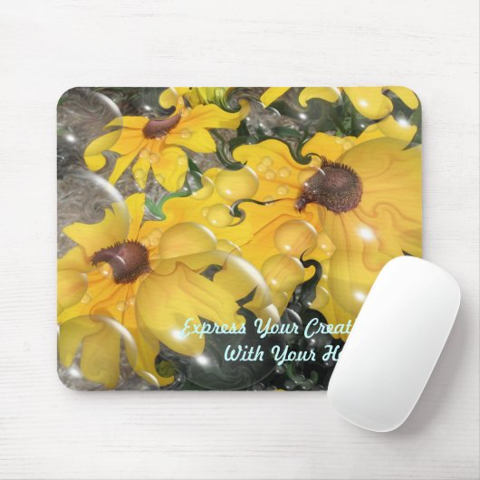 Abstraktes Gänseblümchen Mousepad (Mit Mouse)