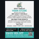 Abstraktes Garn, Knitterladen, Garnspeicher Flyer<br><div class="desc">Abstraktes Garn,  Knitting Store,  Garn Store Werbung Flyer von der Business Card Store.</div>