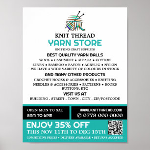 Abstraktes Garn, Knitterladen, Garnspeicher Poster