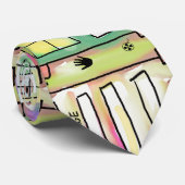 Abstraktes Gebäude Doodles Art Krawatte (Gerollt)