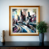 Abstraktes Gebäude - harte Pastelle Zeichn III Poster