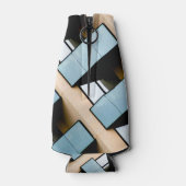 Abstraktes Gebäude in Blau und Beige Flaschenkühler (Rückseite)