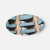 Abstraktes Gebäude Pappteller (Schrägansicht)