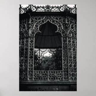 Abstraktes Gebäude Schwarz/Weiß Poster