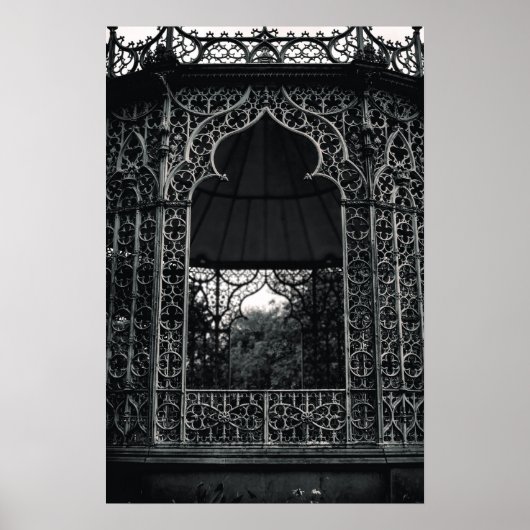 Abstraktes Gebäude Schwarz/Weiß Poster (Vorne)