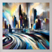 Abstraktes Gebäude Zeichne Pastelle II Poster (Vorne)