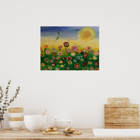 Abstraktes Gebiet der Blume Poster (Küche)