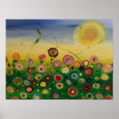 Abstraktes Gebiet der Blume Poster (Vorne)