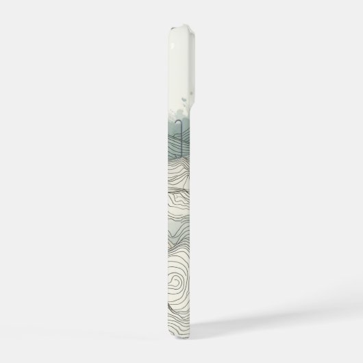 Abstraktes Gebirgsland Höhengipfel iPhone 15 Hülle (Rechte Seite)