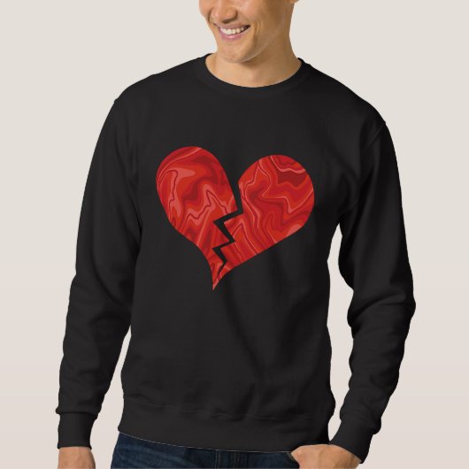 Abstraktes gebrochenes Herz Sweatshirt (Vorderseite)