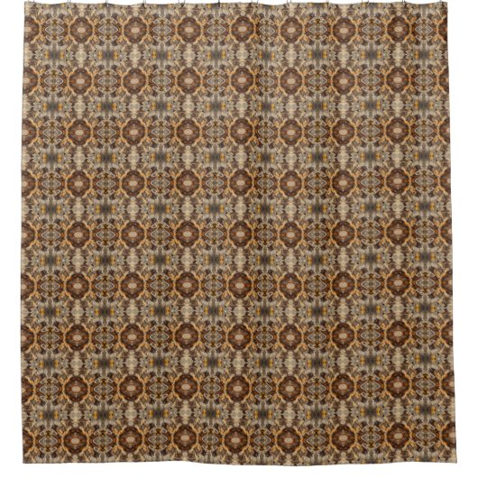 Abstraktes gefrorenes Leaf Natur Rusty Brown Duschvorhang (Vorderseite)