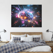 Abstraktes Gehirn mit Neuronen Leinwanddruck (Insitu (Schlafzimmer))