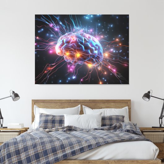 Abstraktes Gehirn mit Neuronen Leinwanddruck (Insitu (Schlafzimmer))