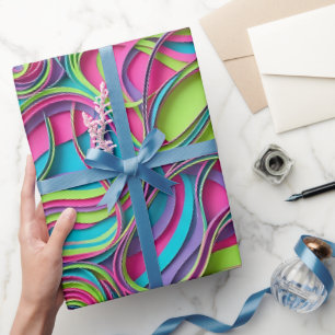 Abstraktes Gehirn Neon-Netzwerk-Geschenkpapier Geschenkpapier
