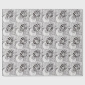 Abstraktes Gekritzelverpackungsschwarzweiss-papier Geschenkpapier (Flach)