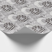 Abstraktes Gekritzelverpackungsschwarzweiss-papier Geschenkpapier (Ecke)