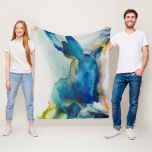 Abstraktes Gelände - Blau Fleecedecke
