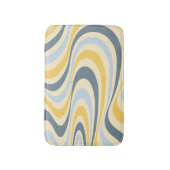 Abstraktes, gelb-blaues Swirl-Design Badematte (Vorderseite Vertikal)