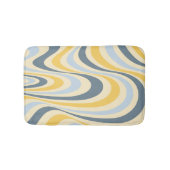 Abstraktes, gelb-blaues Swirl-Design Badematte (Vorderseite)