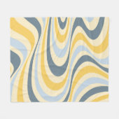 Abstraktes, gelb-blaues Swirl-Design Fleecedecke (Vorderseite (Horizontal))
