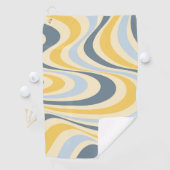 Abstraktes, gelb-blaues Swirl-Design Golfhandtuch (Insitu)
