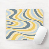 Abstraktes, gelb-blaues Swirl-Design Mousepad (Mit Mouse)