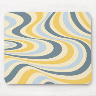 Abstraktes, gelb-blaues Swirl-Design Mousepad