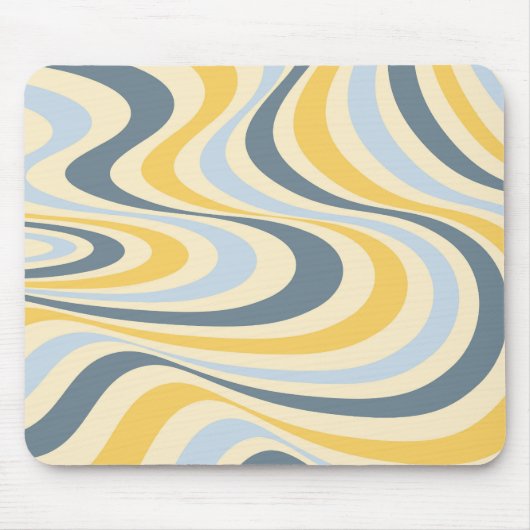 Abstraktes, gelb-blaues Swirl-Design Mousepad (Vorne)
