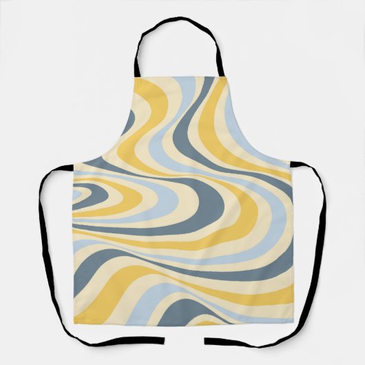 Abstraktes, gelb-blaues Swirl-Design Schürze (Vorderseite)