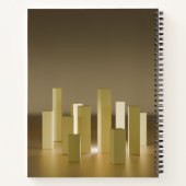 Abstraktes Gelb- und Goldturm-SpiralNotebook Notizblock (Rückseite)