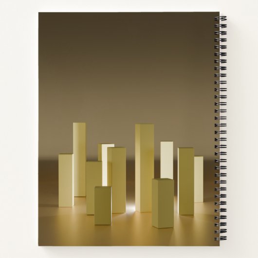 Abstraktes Gelb- und Goldturm-SpiralNotebook Notizblock (Rückseite)
