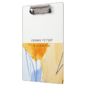 Abstraktes Gelbes blaues Wasser Kunst Klemmbrett (Links)