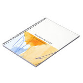 Abstraktes Gelbes blaues Wasser Kunst Notizblock (Linke Seite)