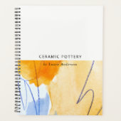 Abstraktes Gelbes blaues Wasser Kunst Planer (Vorderseite)