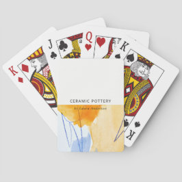 Abstraktes Gelbes blaues Wasser Kunst Spielkarten