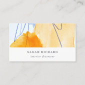 Abstraktes Gelbes blaues Wasser Kunst Visitenkarte (Vorderseite)