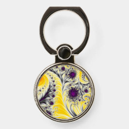 Abstraktes gelbes Fraktal Handy Ring